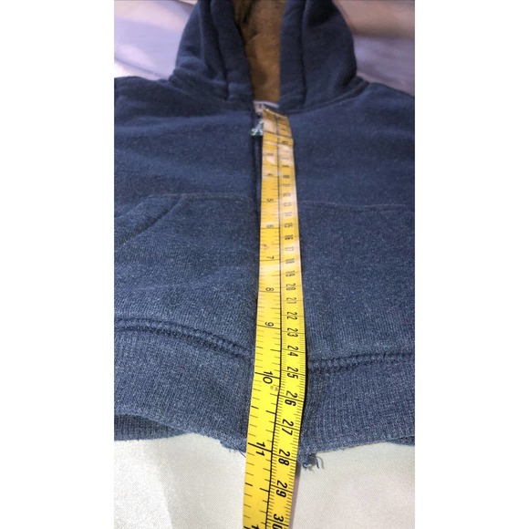 Carters Full Zip Soft Fleece Lined Blue Baby Hoodie Size 12 Months - Picture 8 of 8